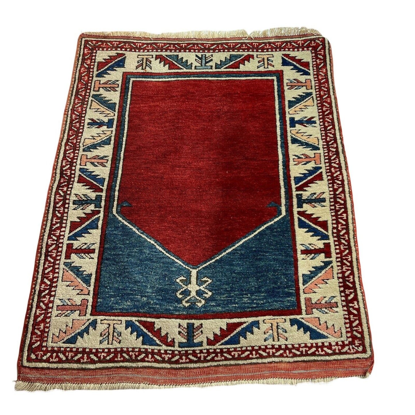 Traditionelle Afghan Kargai Teppich, Vintage Wolle Landhaus Teppich 110 X 87 Cm