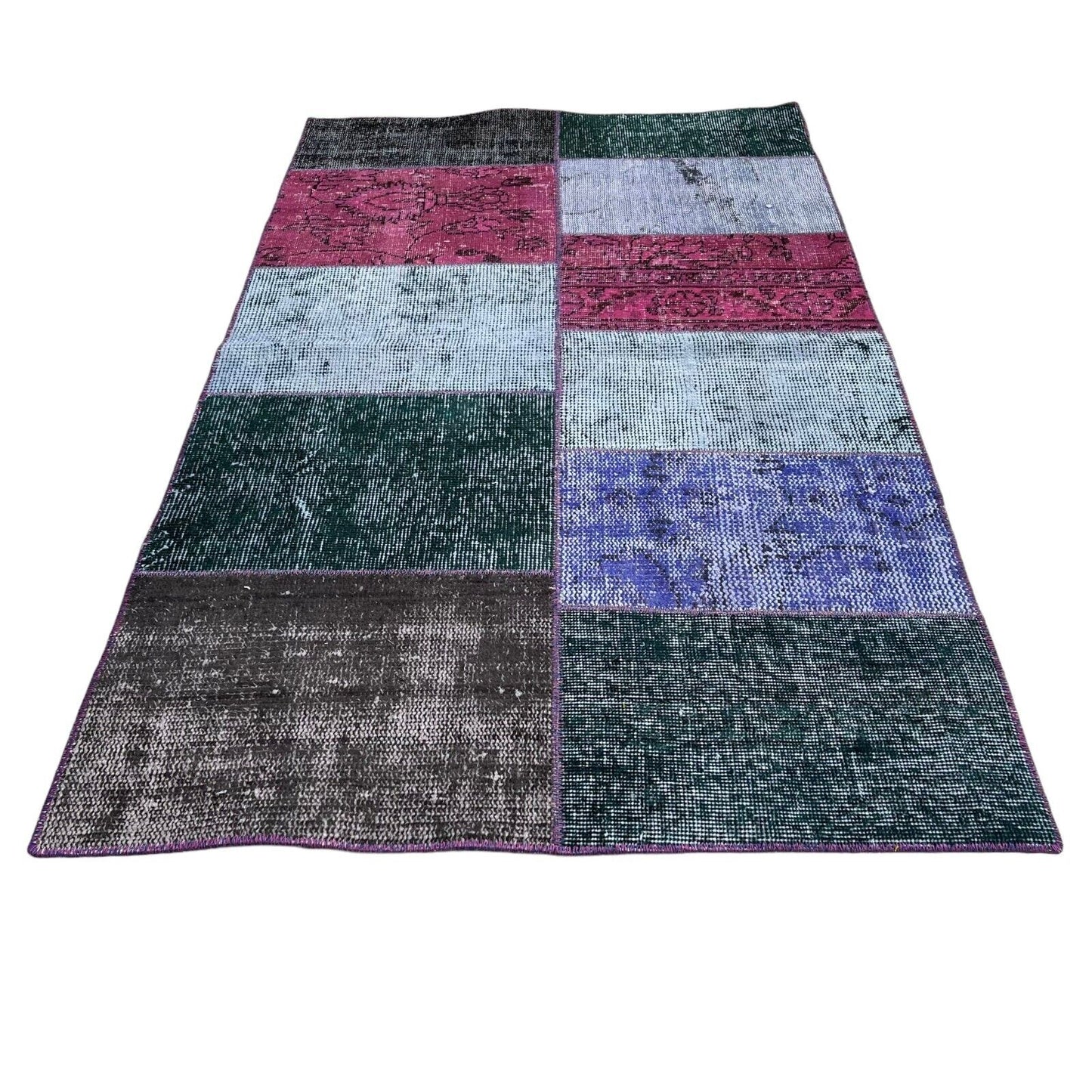 Unique Turkish Vintage Distressed  Patchwork Rug , 150 x 91 cm