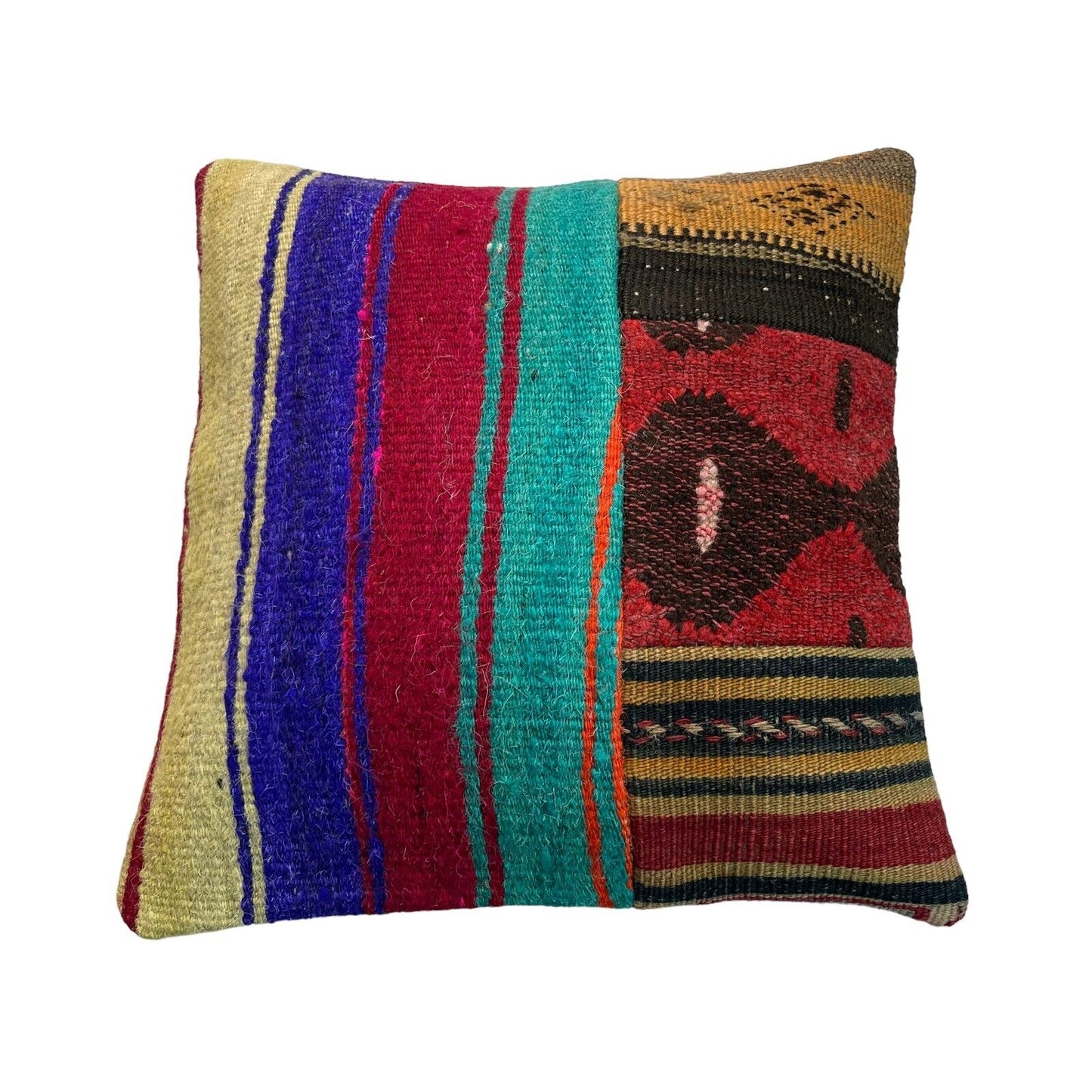 Einzigartige Kelim-Kissen,Turkish Kilim Pillow,16'×16'   Funda De Cojín Kilim