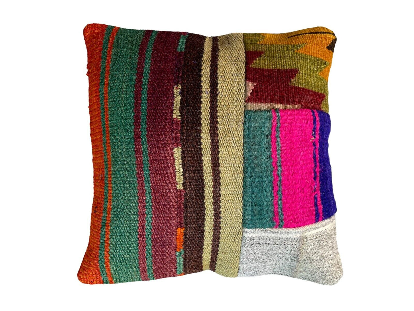 Einzigartige Kelim-Kissen,Turkish Kilim Pillow,16'×16'   Funda De Cojín Kilim