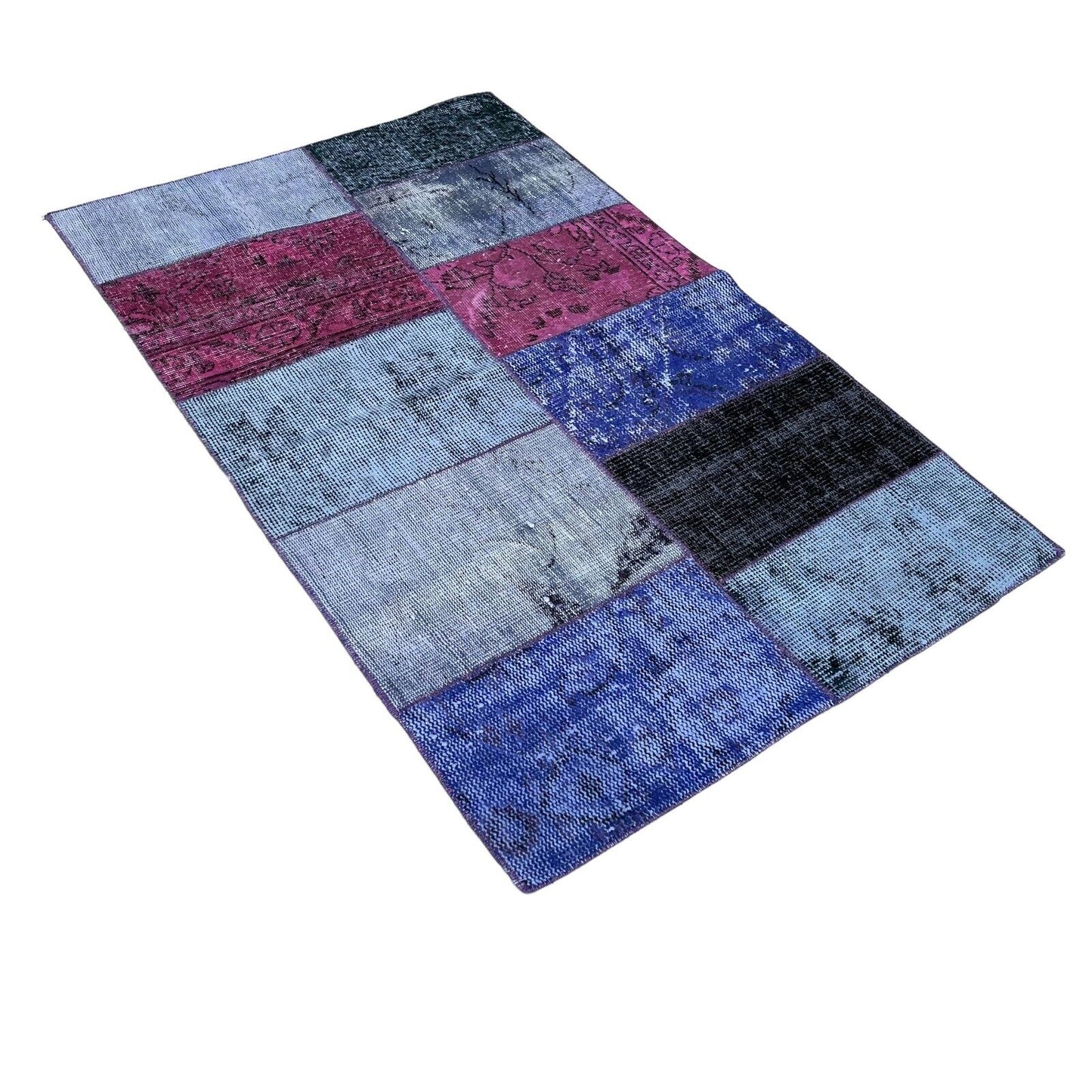 Unique Turkish Vintage Distressed  Patchwork Rug , 150 x 91 cm