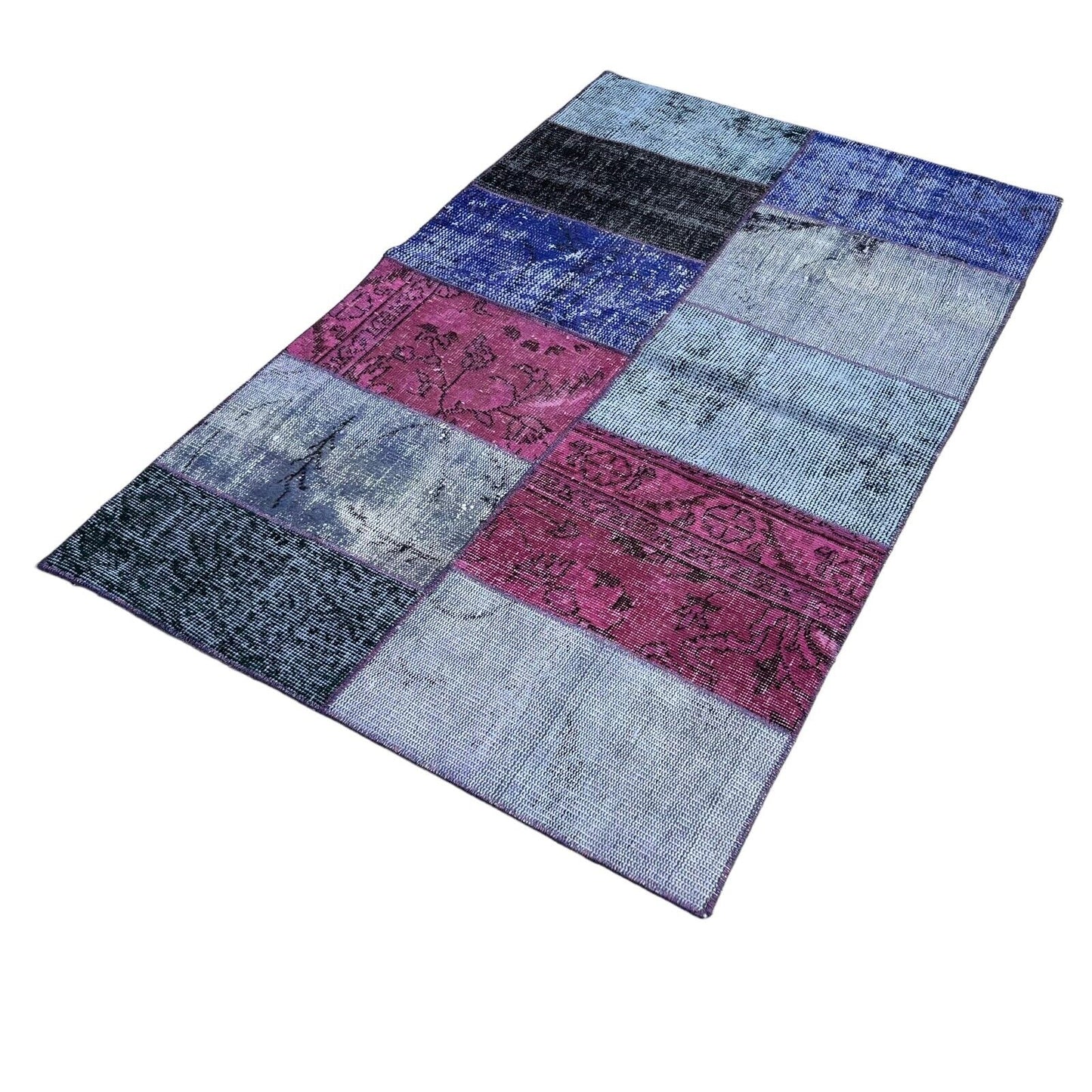 Unique Turkish Vintage Distressed  Patchwork Rug , 150 x 91 cm