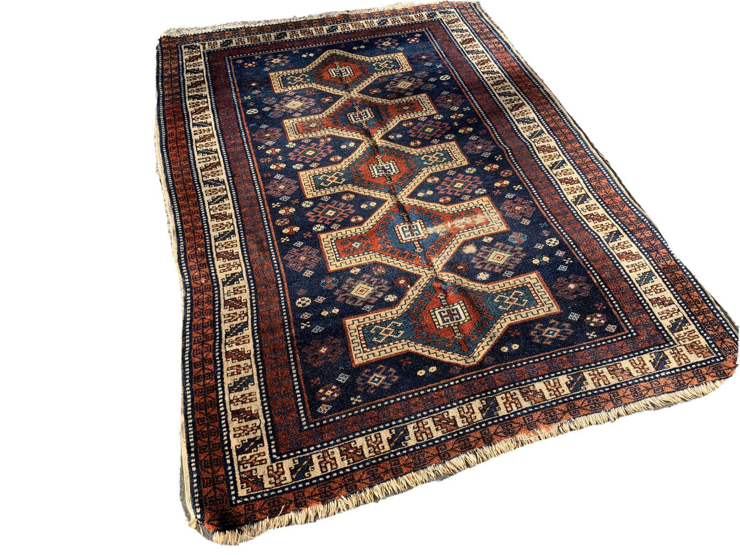 Antique Caucasian Rug,140x100 cm Kasak Antique Caucasian Rug , Caucasian Teppich