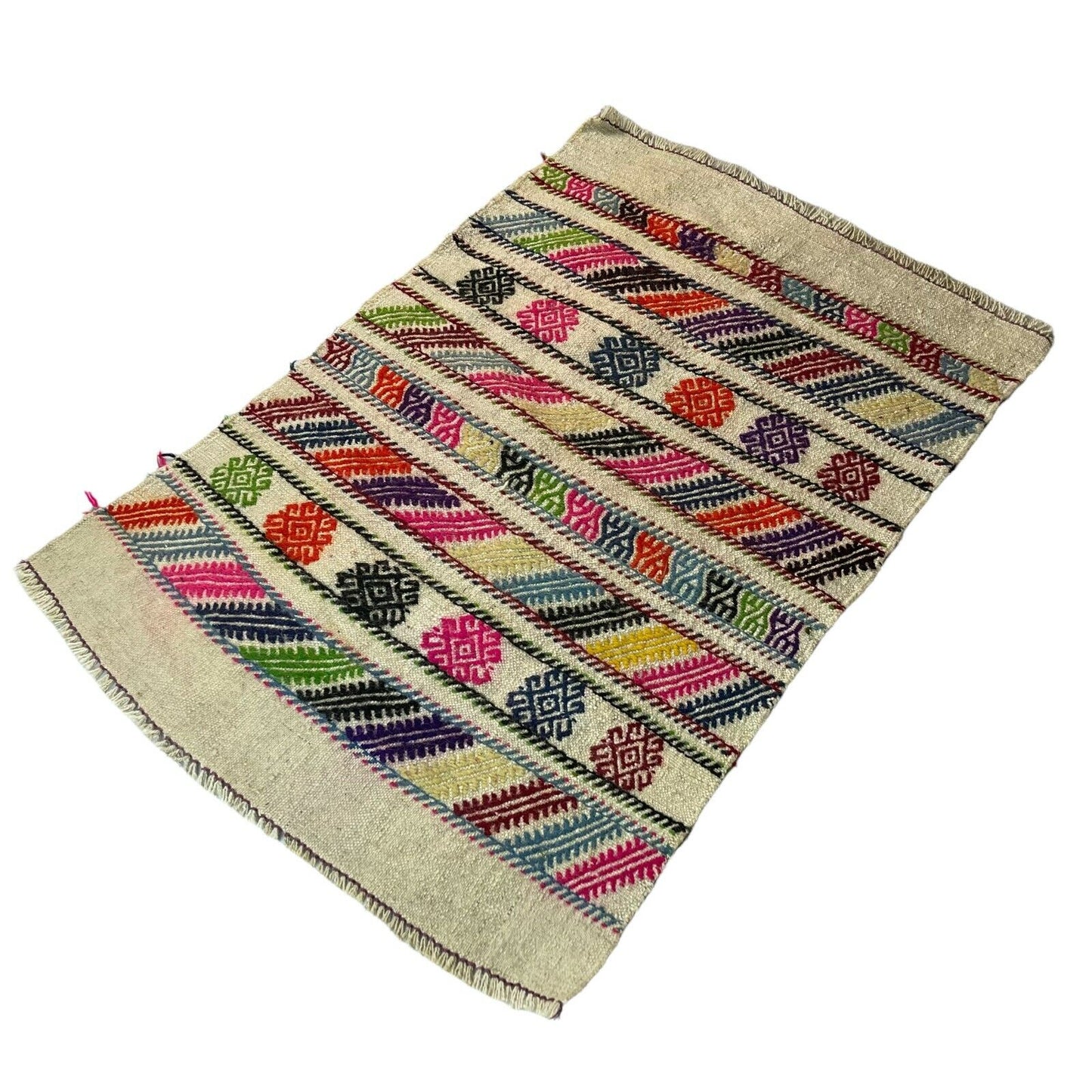 Traditionelle türkische Kelim Teppich, Vintage Turkish Kilim Rug 100 X 67 Cm