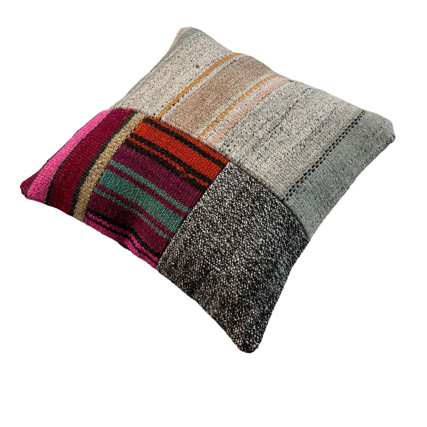 Einzigartige Kelim-Kissen,Turkish Kilim Pillow,16'×16'   Funda De Cojín Kilim