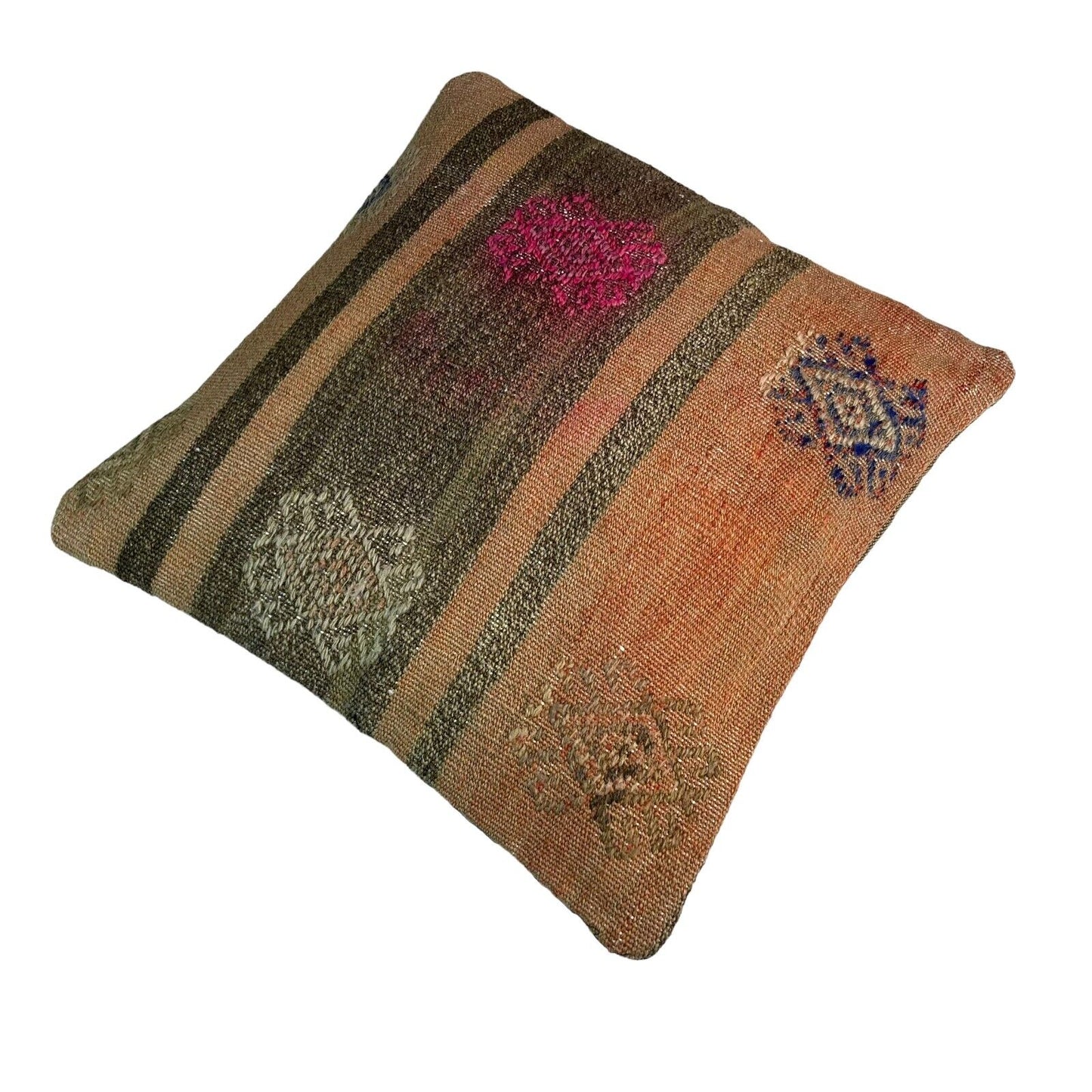 Einzigartige Kelim-Kissen,Turkish Kilim Pillow,16'×16'   Funda De Cojín Kilim