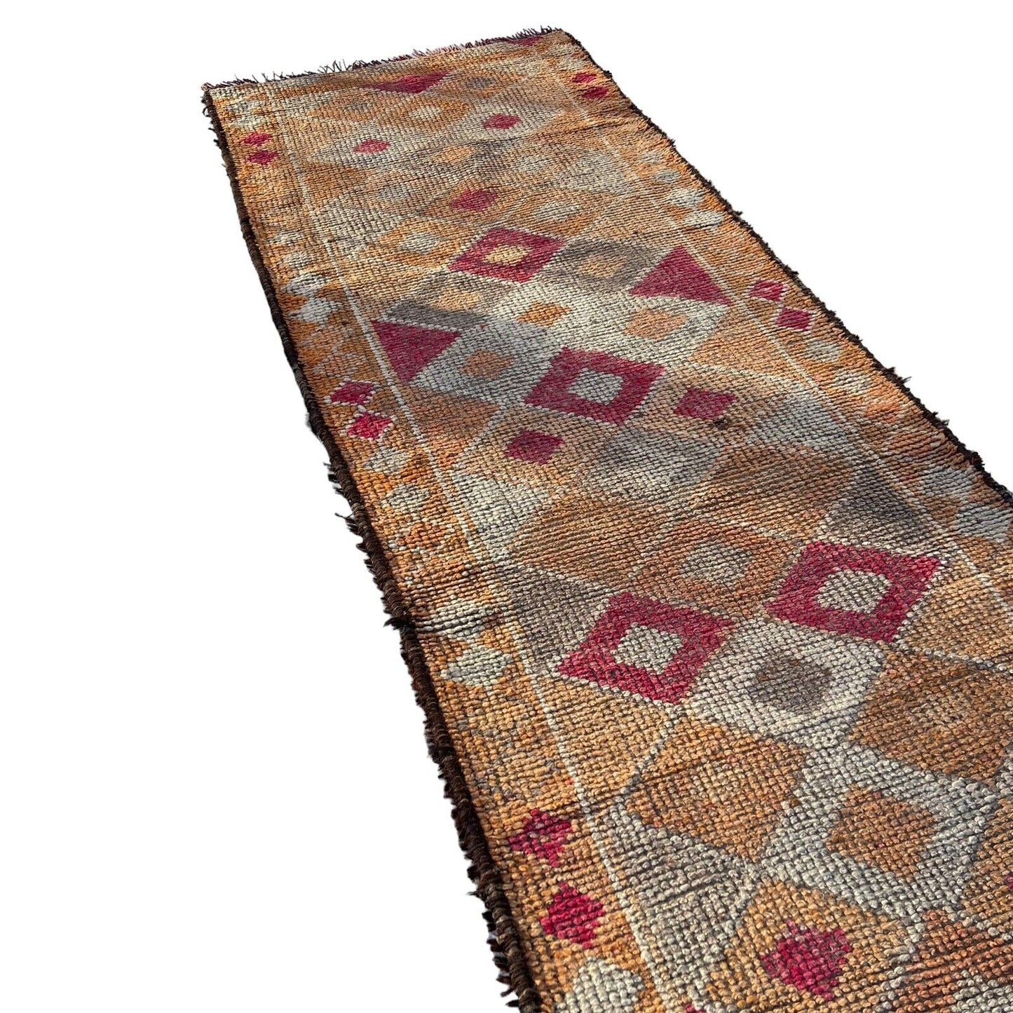 Traditional Vintage Kurdish Herki Rug Runner, 315x88 Cm