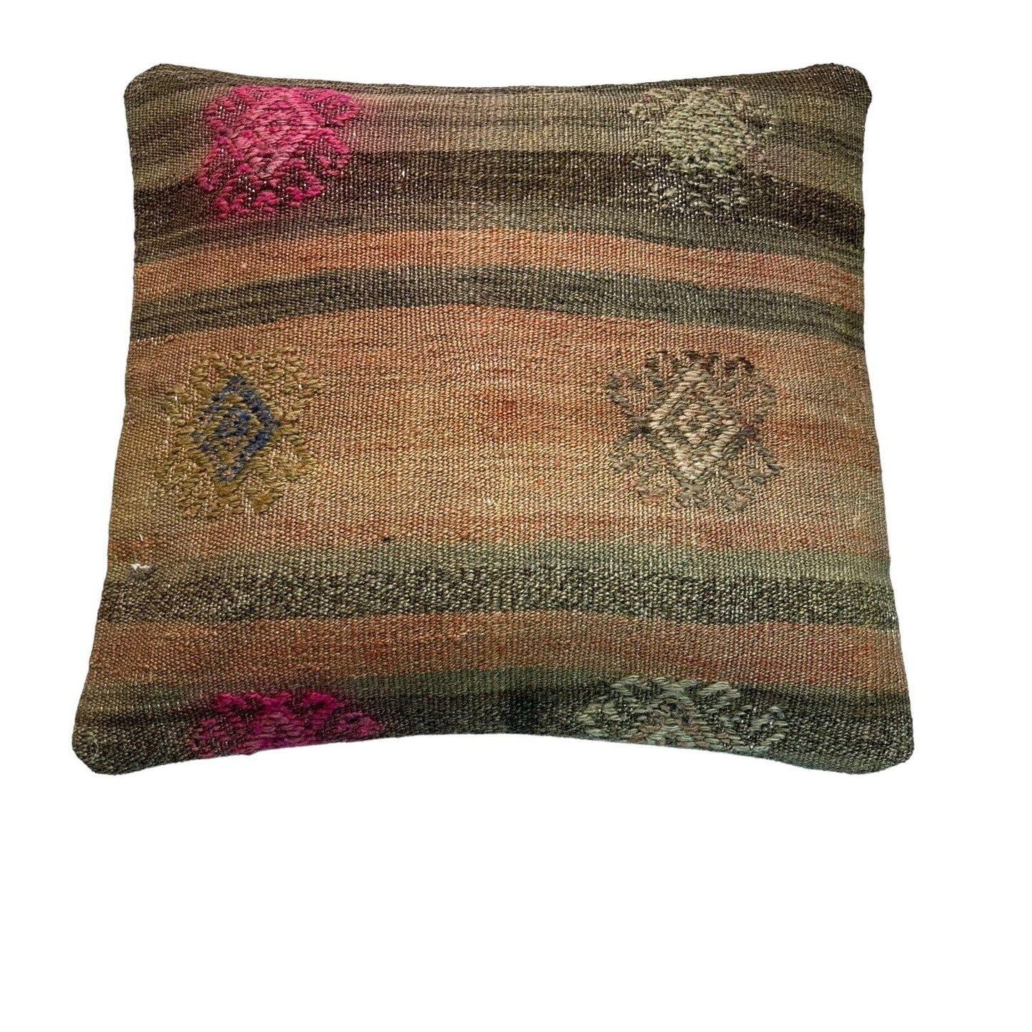 Einzigartige Kelim-Kissen,Turkish Kilim Pillow,16'×16'   Funda De Cojín Kilim