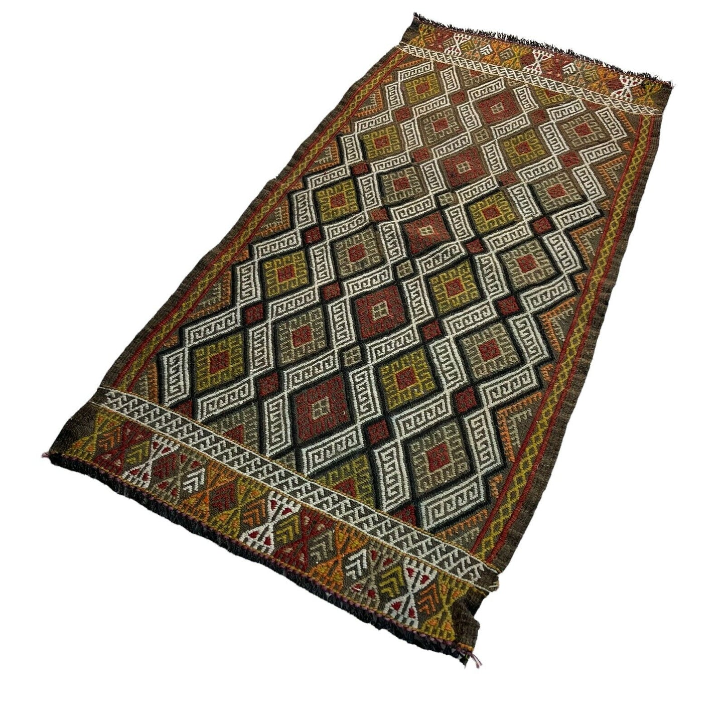 Traditionelle türkische Kelim Teppich, Vintage Turkish Kilim Rug  95 X 47 cm