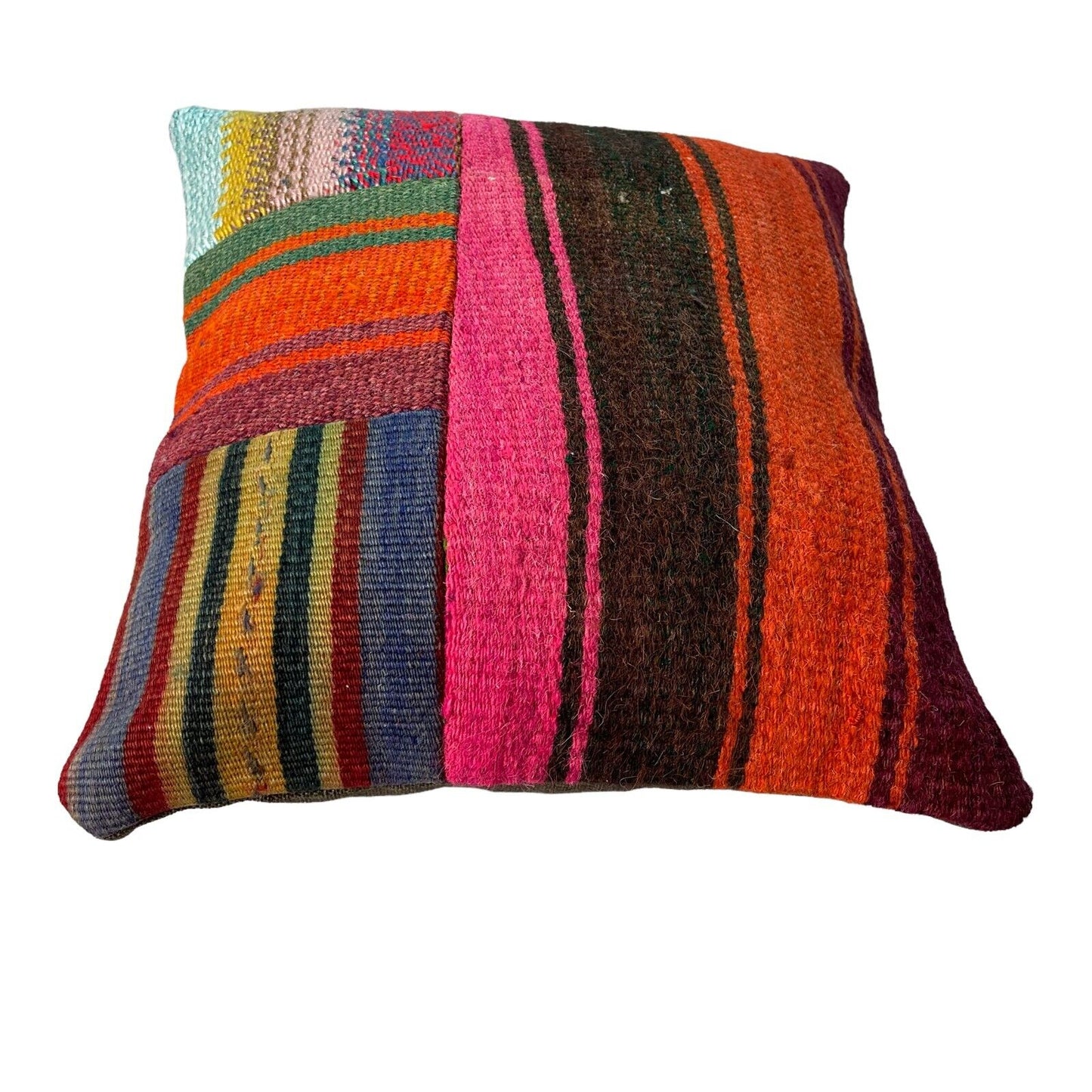 Einzigartige Kelim-Kissen,Turkish Kilim Pillow,16'×16'   Funda De Cojín Kilim