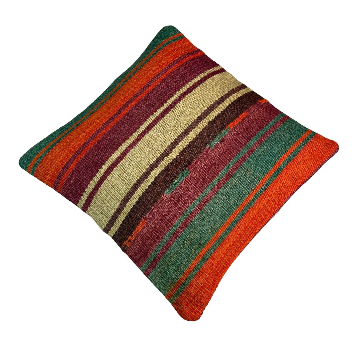 Einzigartige Kelim-Kissen,Turkish Kilim Pillow,16'×16'   Funda De Cojín Kilim