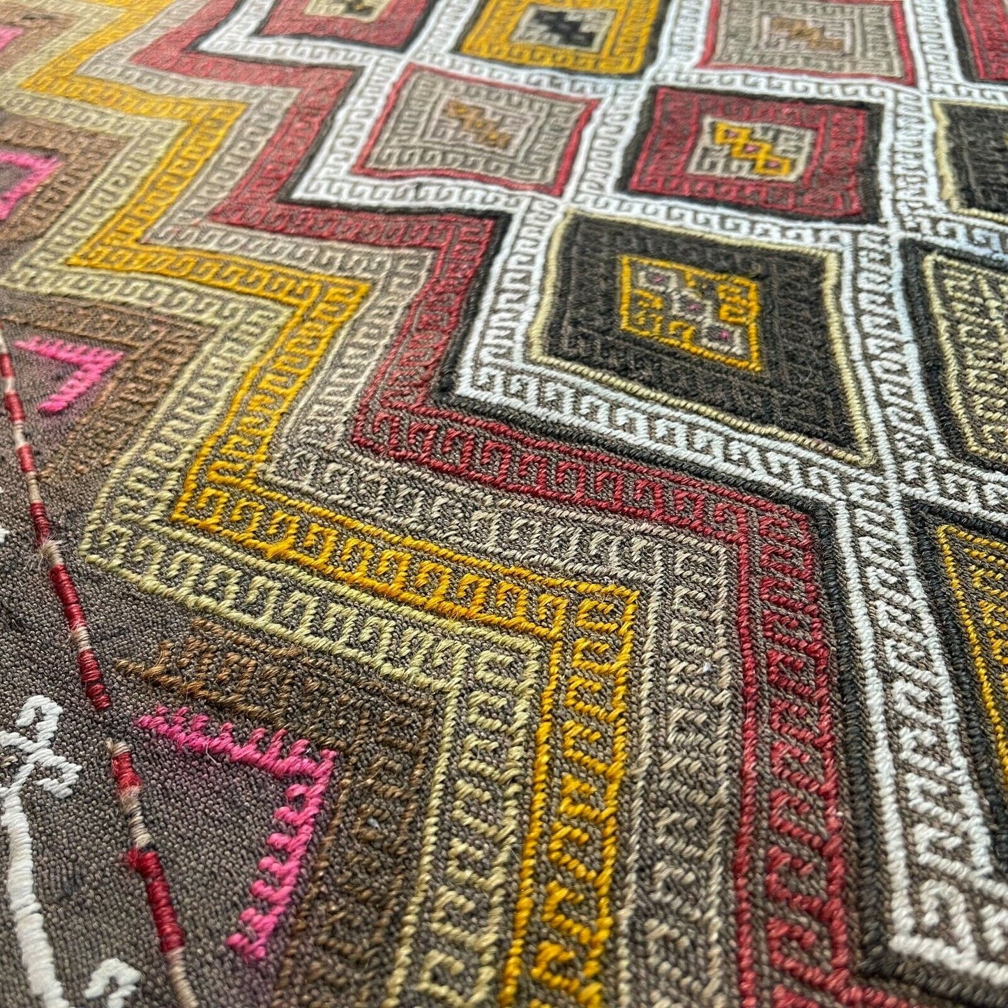 Traditionelle türkische Kelim Teppich, Vintage Turkish Kilim Rug 78X54 cm