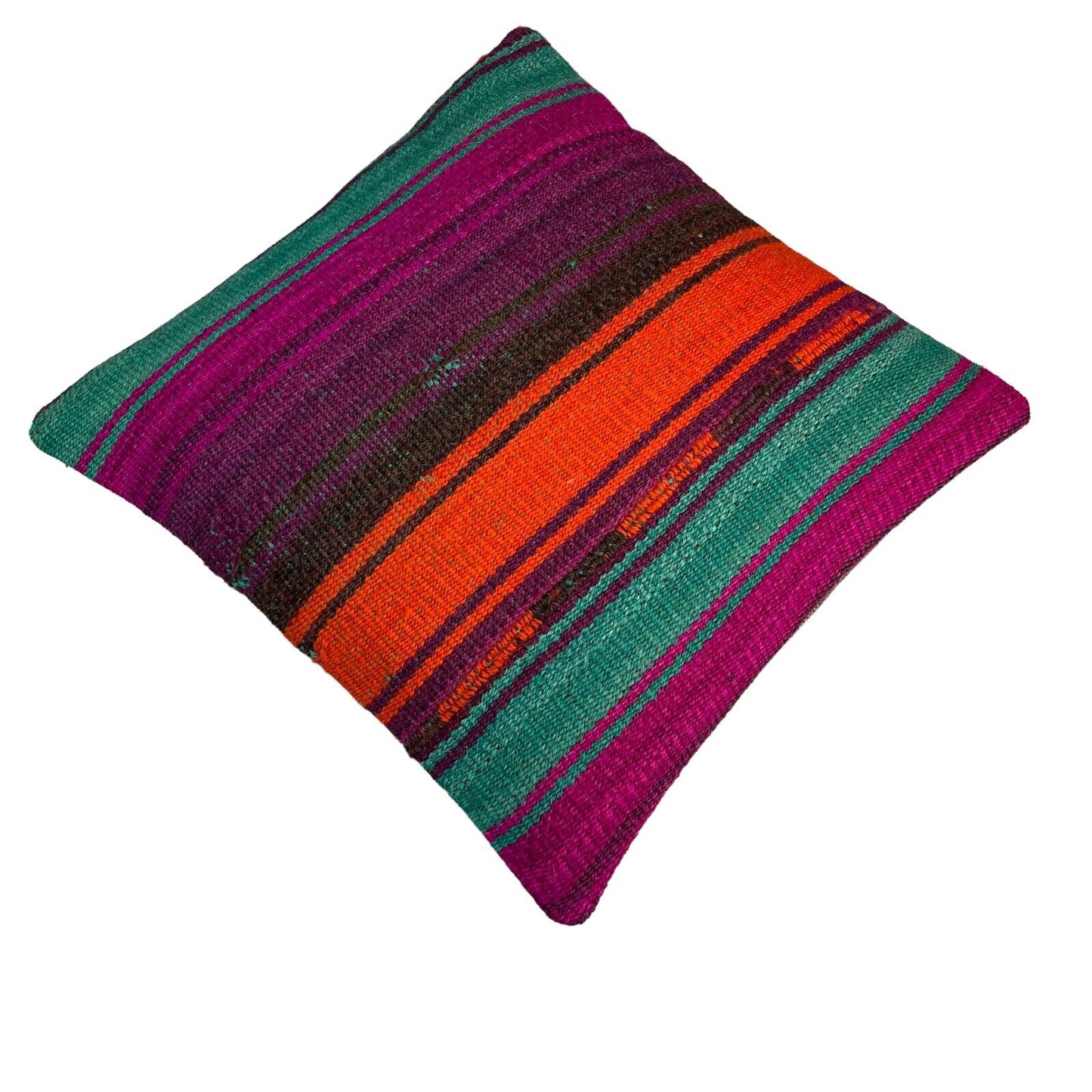 Einzigartige Kelim-Kissen,Turkish Kilim Pillow,16'×16'   Funda De Cojín Kilim