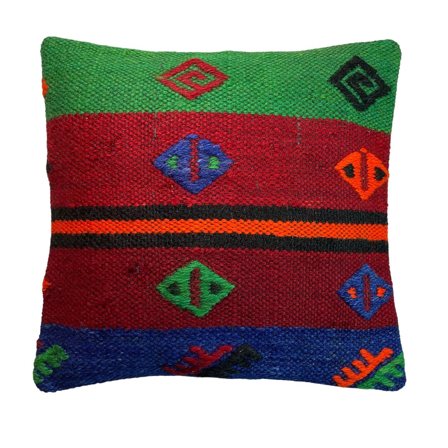 Einzigartige Kelim-Kissen,Turkish Kilim Pillow,16'×16'   Funda De Cojín Kilim