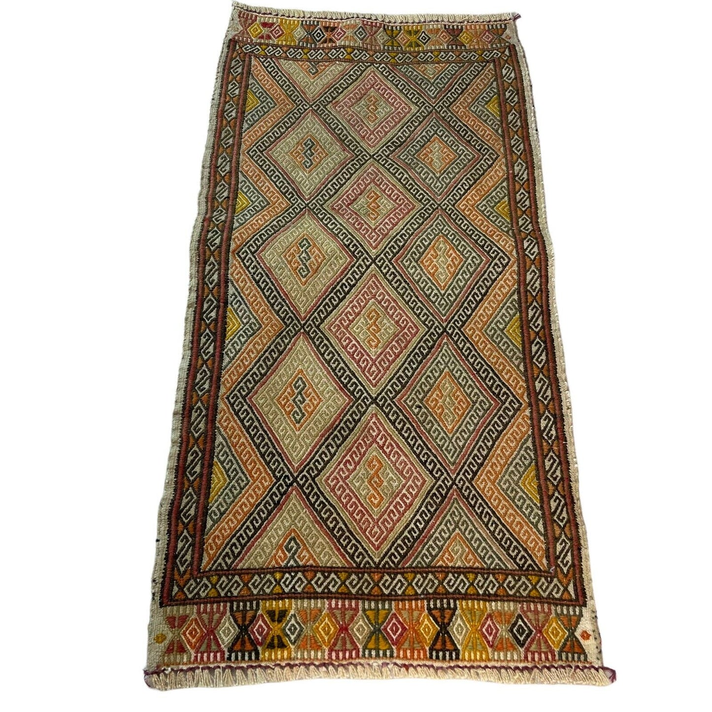 Traditionelle türkische Kelim Teppich, Vintage Turkish Kilim Rug 84X42 cm