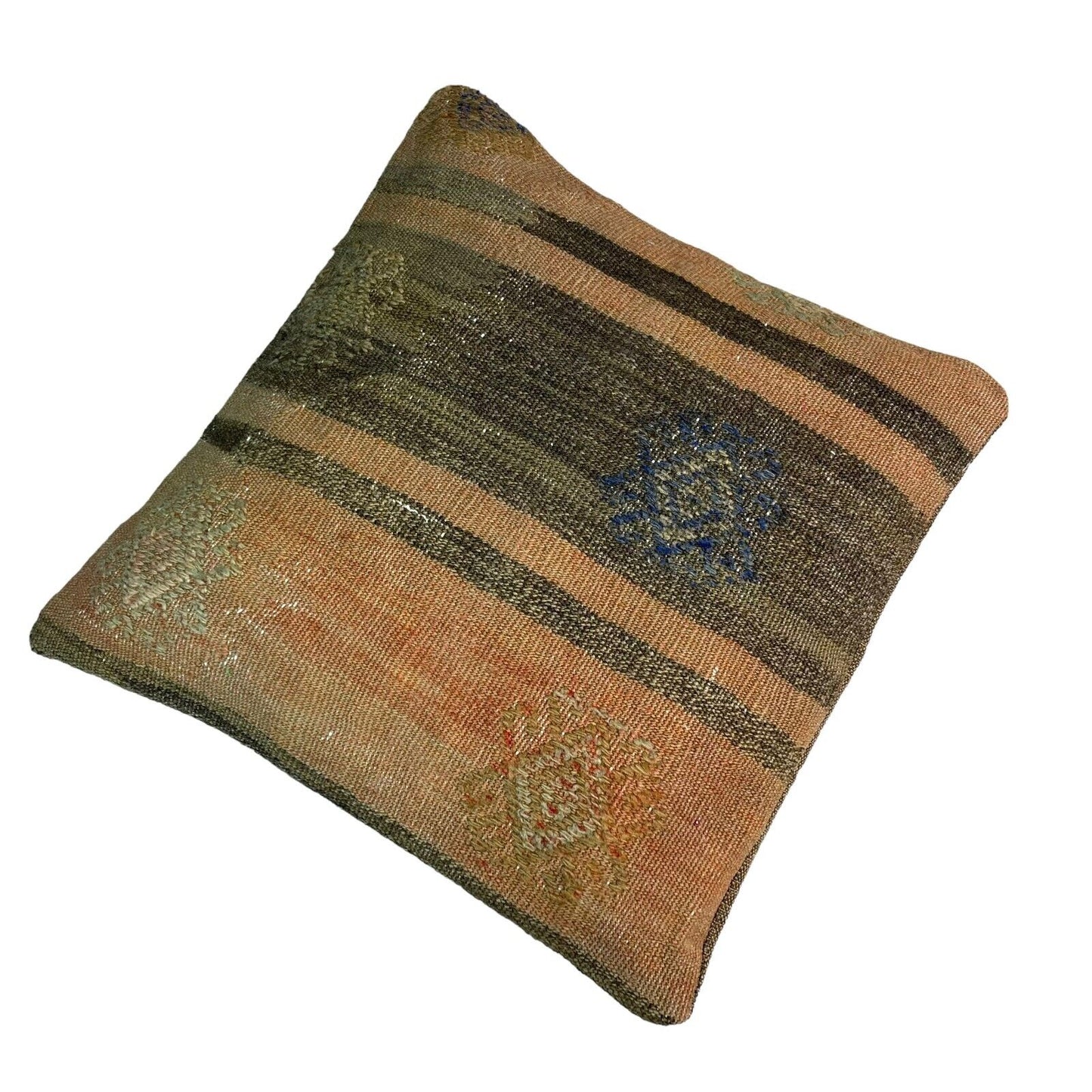 Einzigartige Kelim-Kissen,Turkish Kilim Pillow,16'×16'   Funda De Cojín Kilim