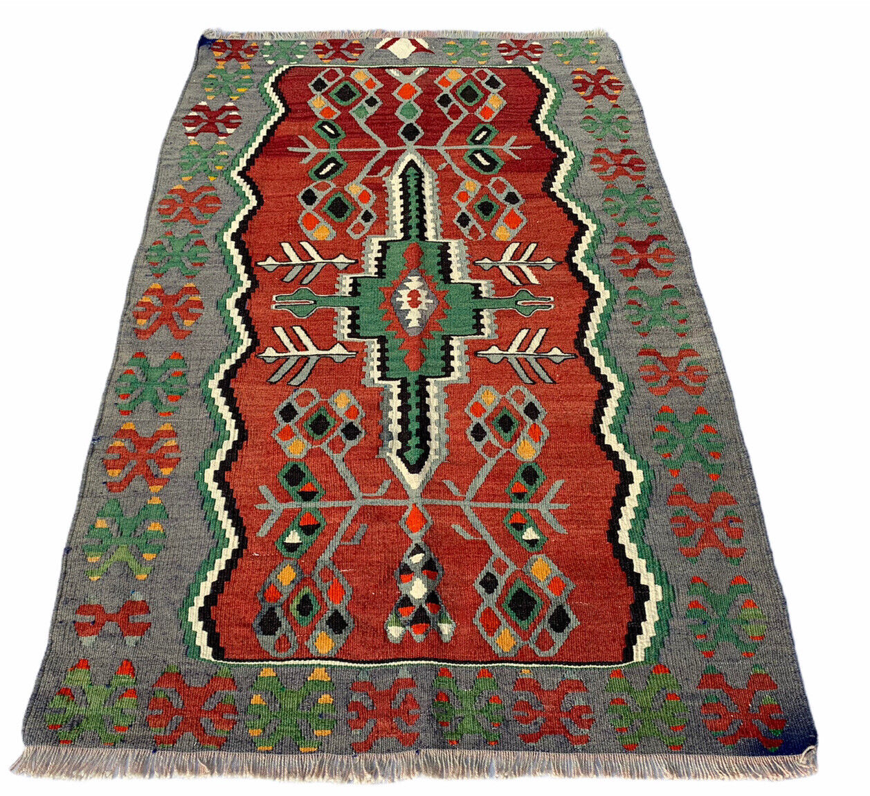 Vintage Traditional Turkish Eshme Kilim Rug, Wool Country Kilim 155x100 Cm