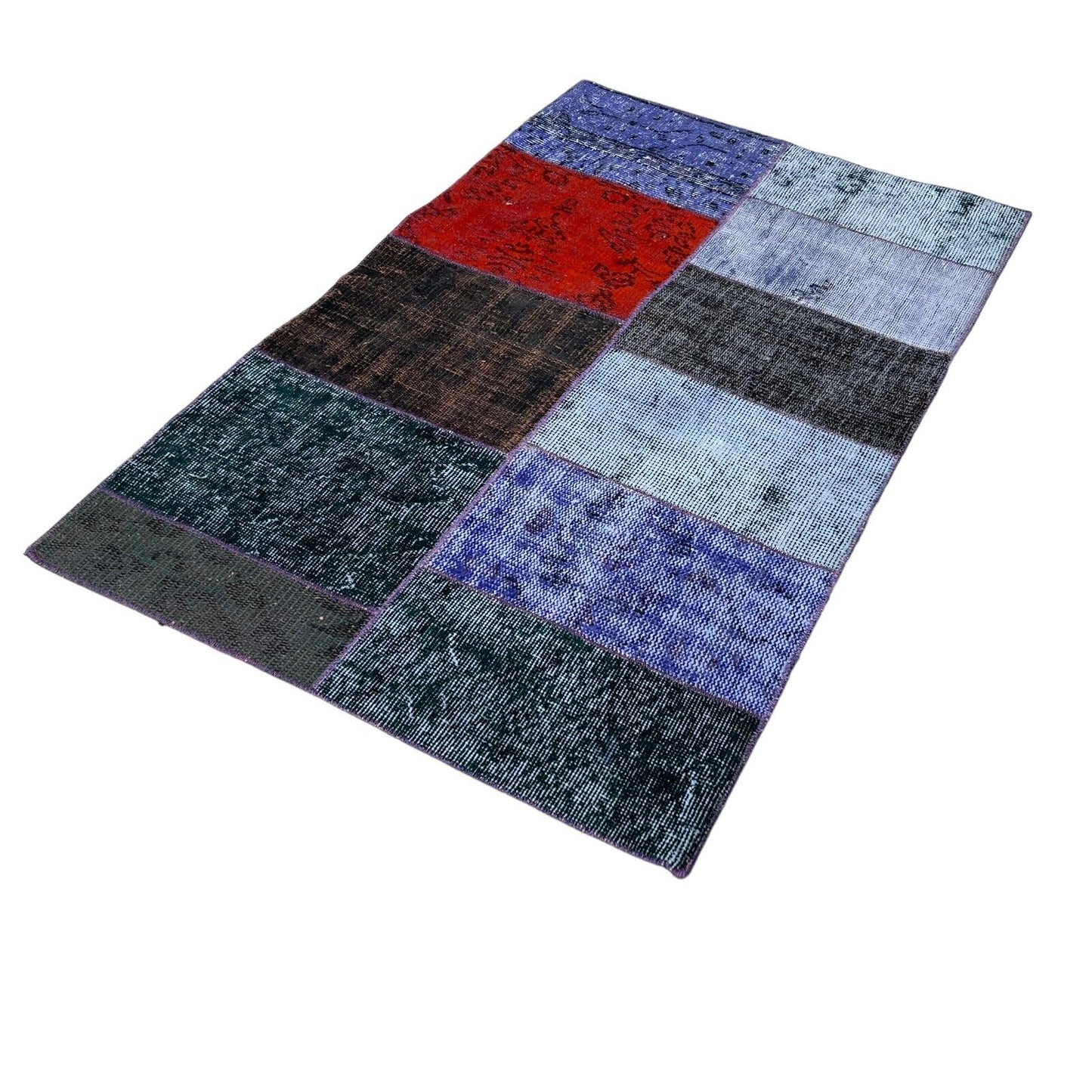 Unique Turkish Vintage Distressed  Patchwork Rug , 150 x 91 cm