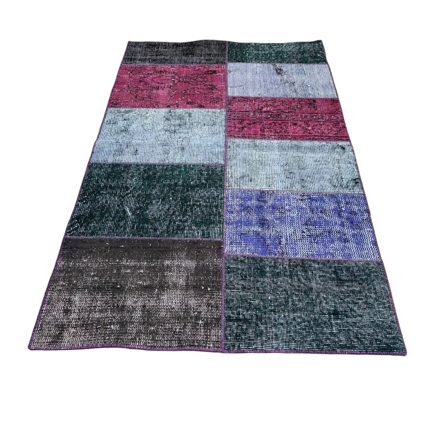 Unique Turkish Vintage Distressed  Patchwork Rug , 150 x 91 cm