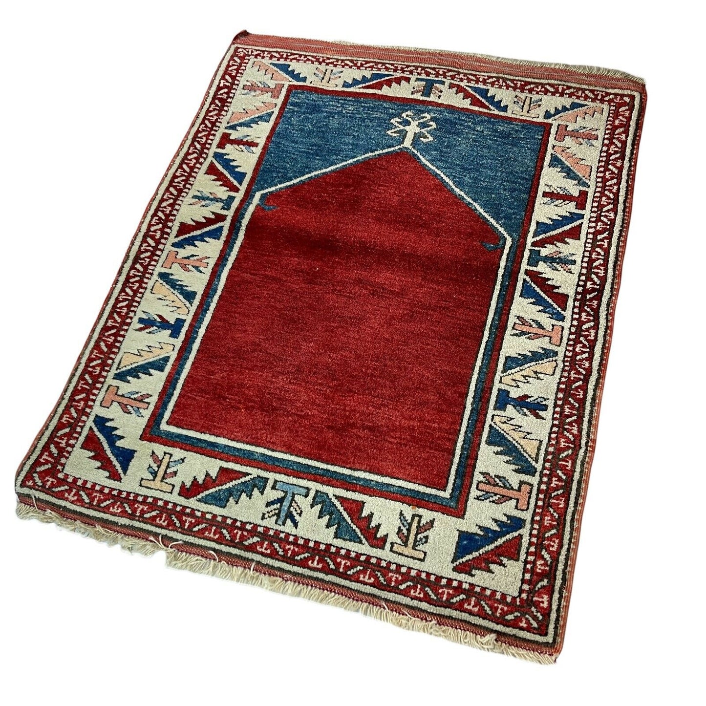 Traditionelle Afghan Kargai Teppich, Vintage Wolle Landhaus Teppich 110 X 87 Cm