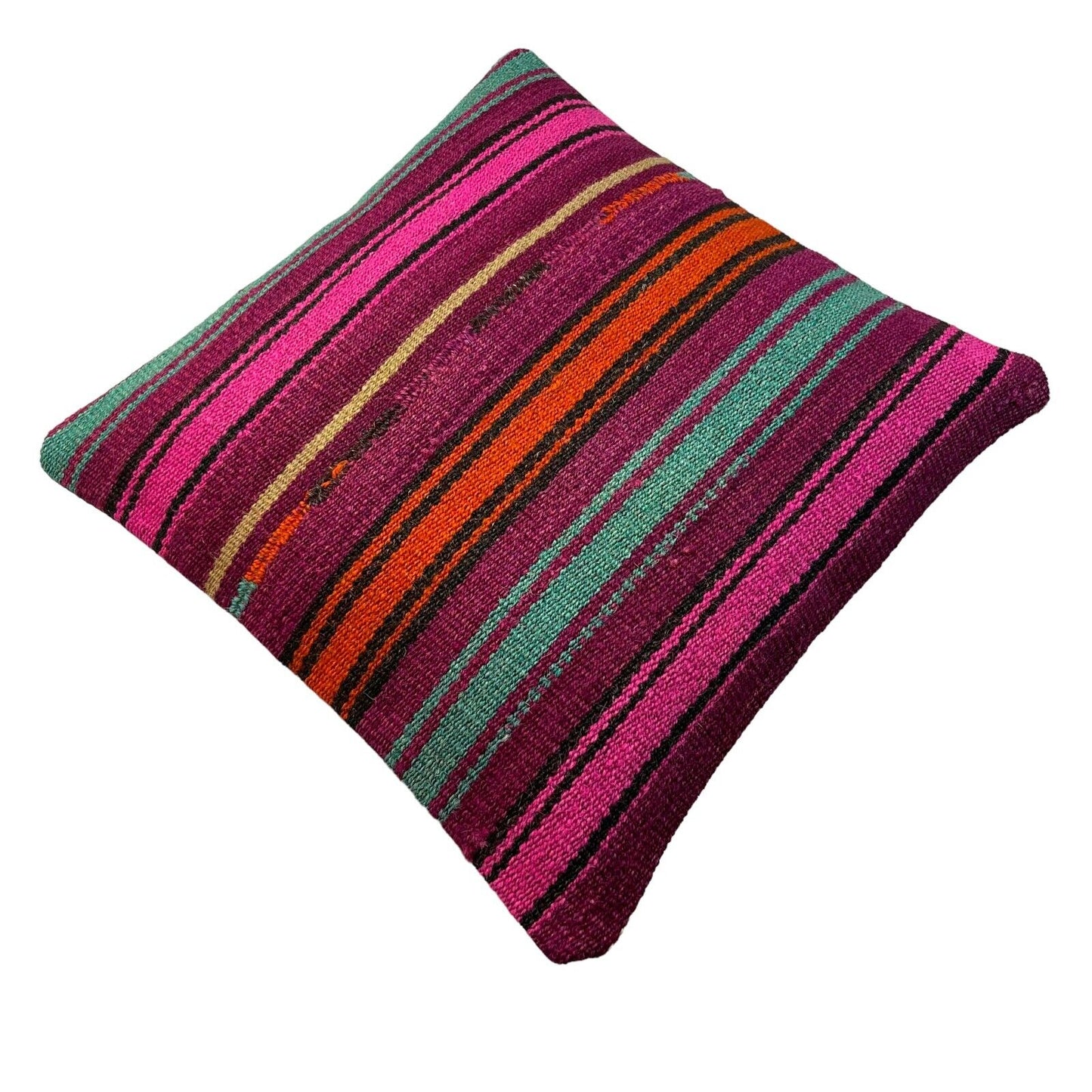 Einzigartige Kelim-Kissen,Turkish Kilim Pillow,16'×16'   Funda De Cojín Kilim