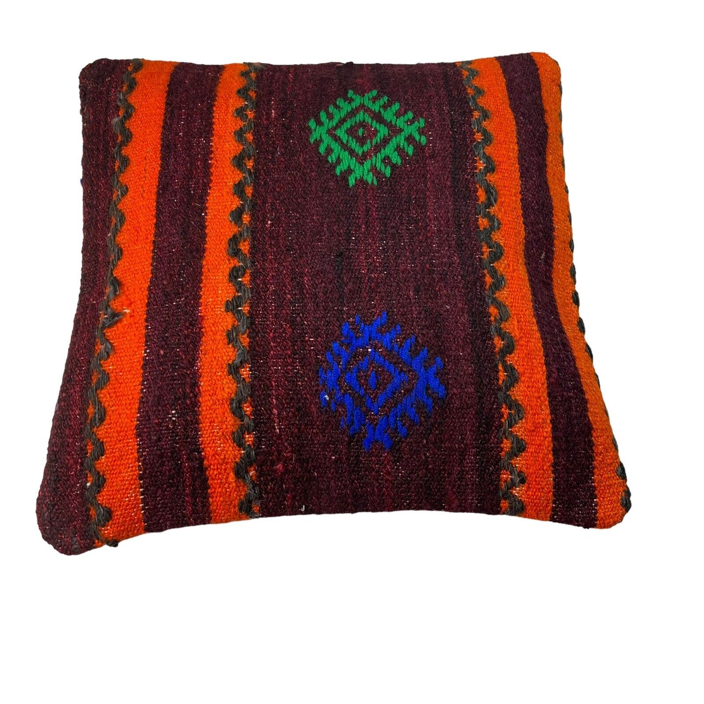 Einzigartige Kelim-Kissen,Turkish Kilim Pillow,16'×16'   Funda De Cojín Kilim