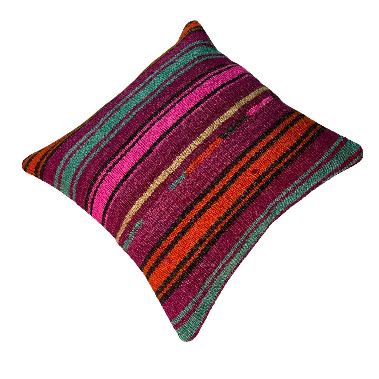 Einzigartige Kelim-Kissen,Turkish Kilim Pillow,16'×16'   Funda De Cojín Kilim