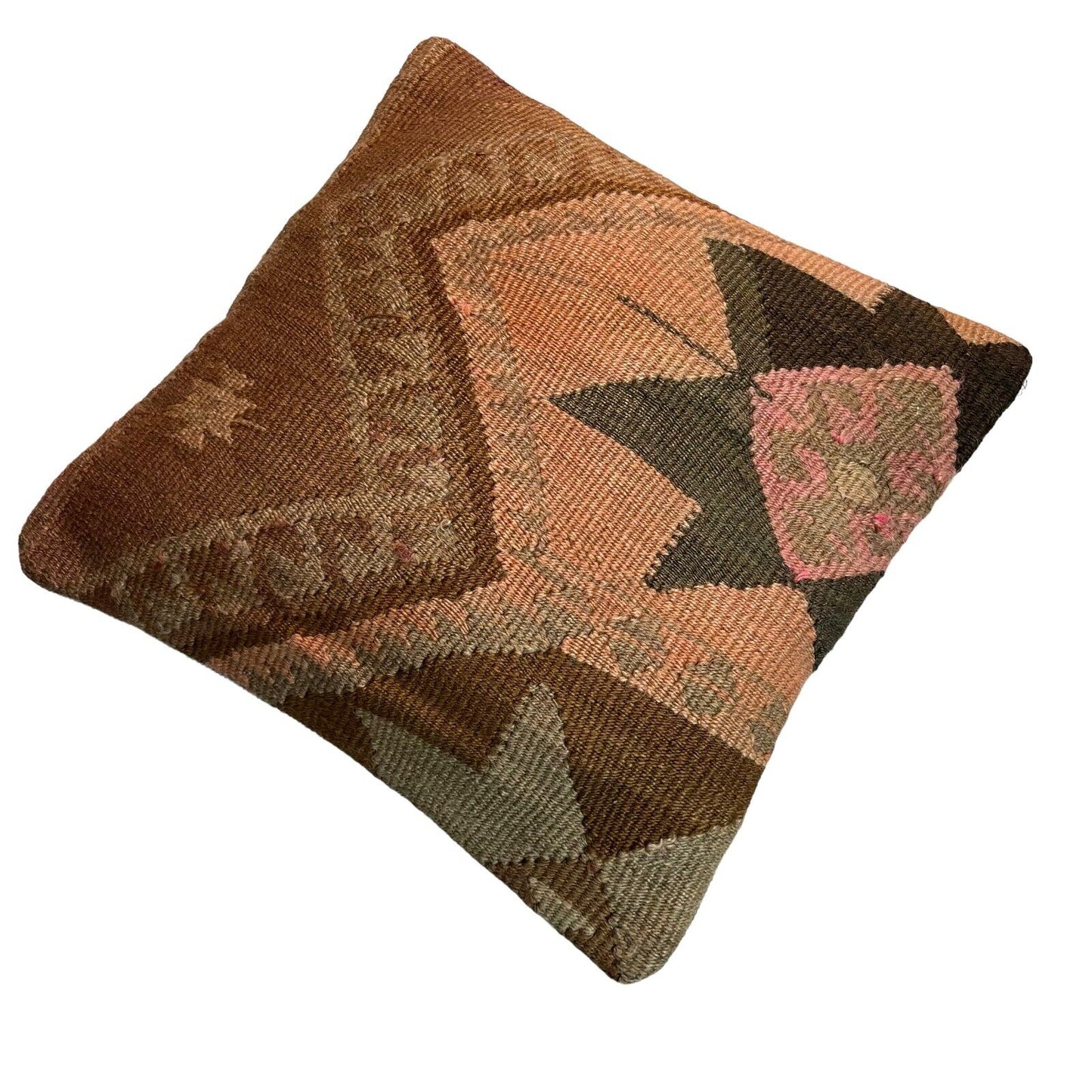 Einzigartige Kelim-Kissen,Turkish Kilim Pillow,16'×16'   Funda De Cojín Kilim